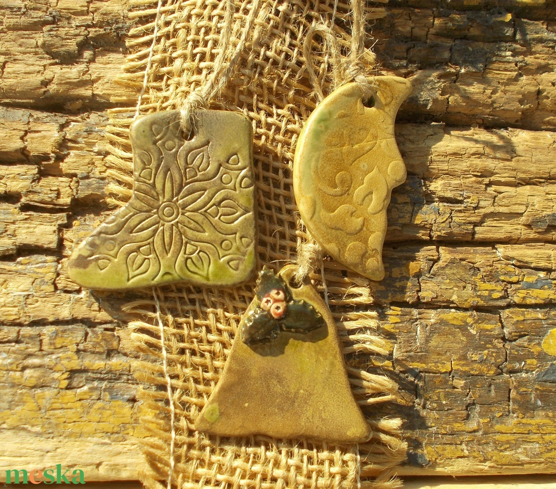 3 db mázas karácsonyfadísz  - karácsony - karácsonyi lakásdekoráció - karácsonyfadíszek - Meska.hu