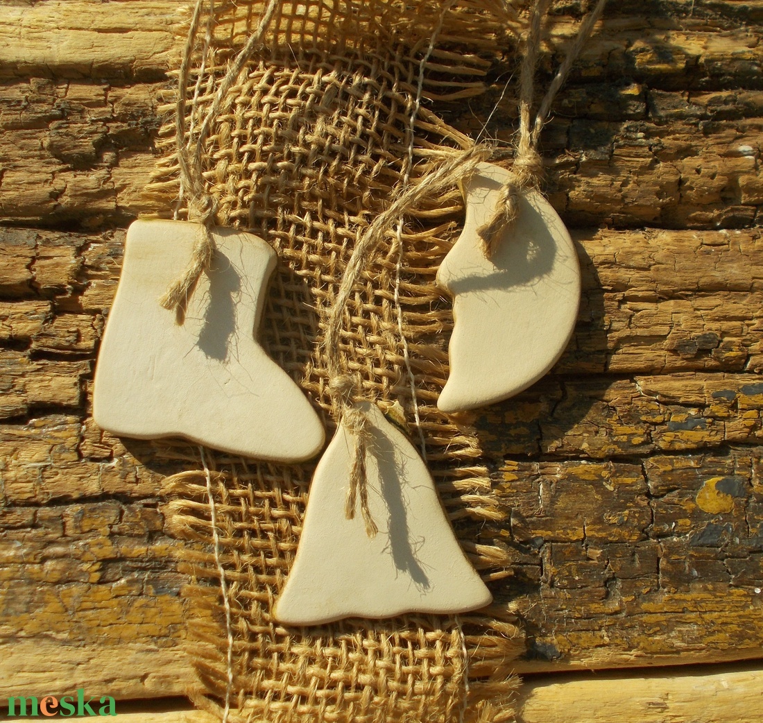 3 db mázas karácsonyfadísz  - karácsony - karácsonyi lakásdekoráció - karácsonyfadíszek - Meska.hu