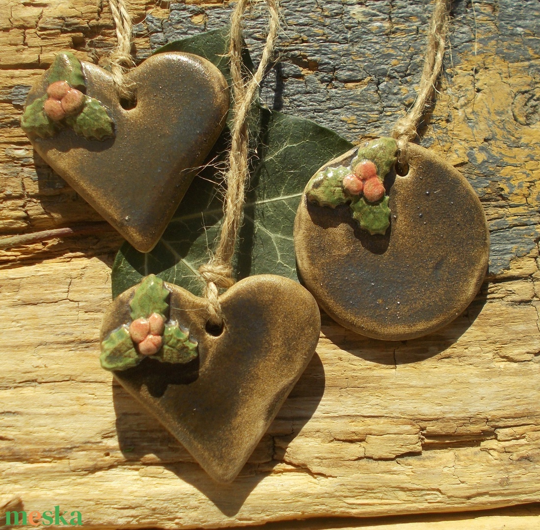 3 db mázas karácsonyfadísz  - karácsony - karácsonyi lakásdekoráció - karácsonyfadíszek - Meska.hu