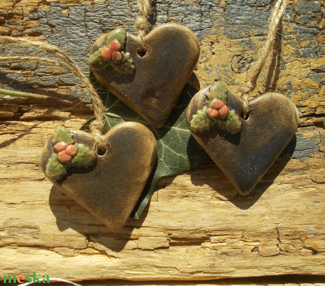 3 db mázas karácsonyfadísz  - karácsony - karácsonyi lakásdekoráció - karácsonyfadíszek - Meska.hu