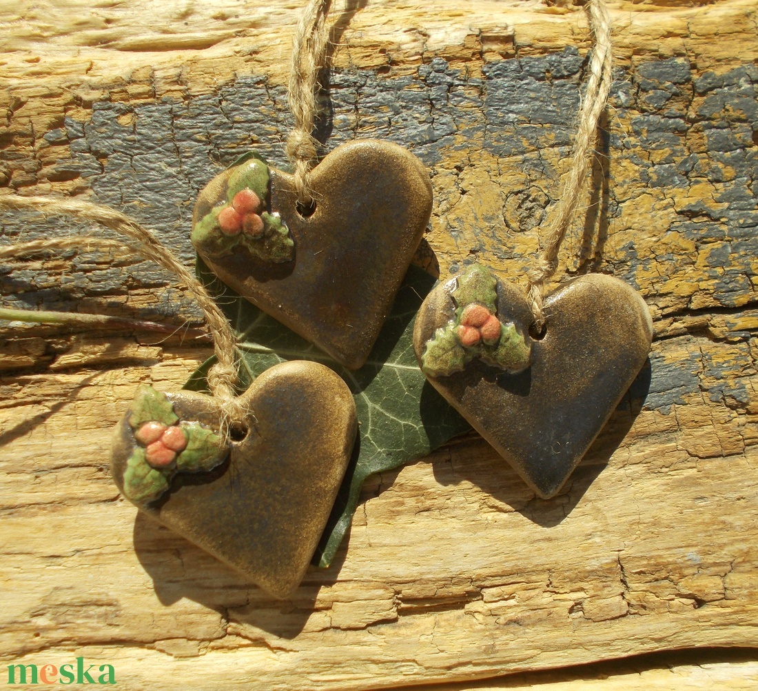 3 db mázas karácsonyfadísz  - karácsony - karácsonyi lakásdekoráció - karácsonyfadíszek - Meska.hu