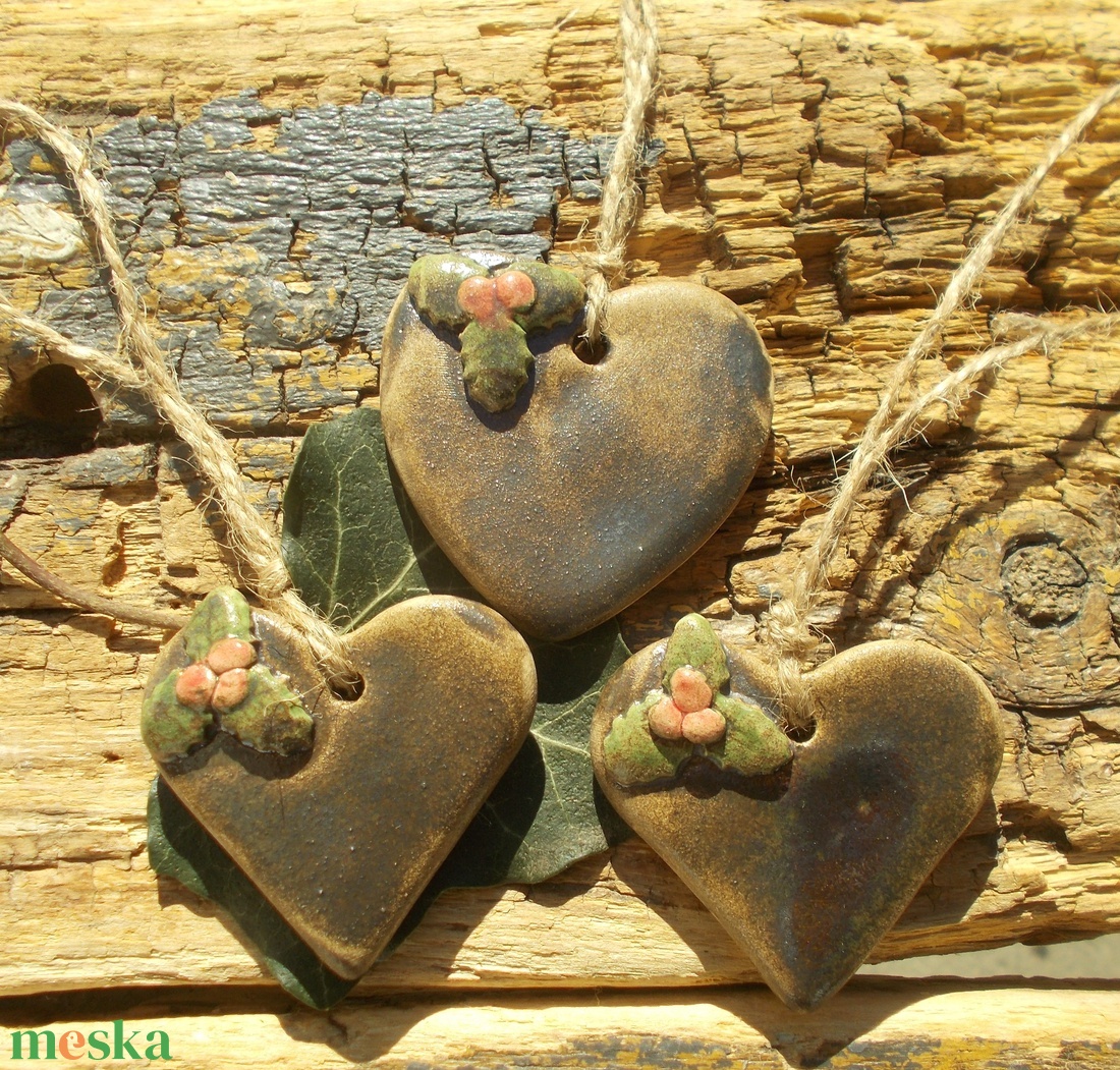 3 db mázas karácsonyfadísz  - karácsony - karácsonyi lakásdekoráció - karácsonyfadíszek - Meska.hu