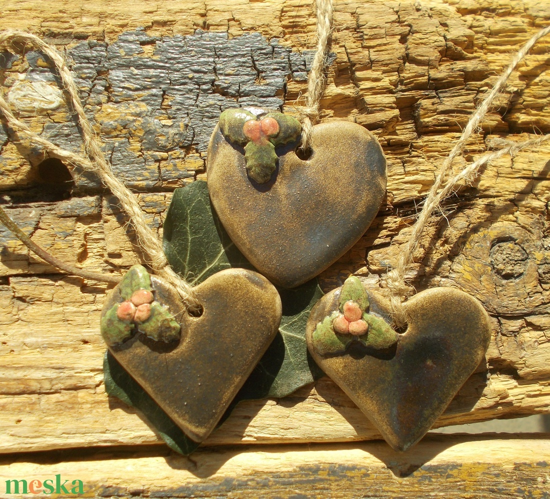 3 db mázas karácsonyfadísz  - karácsony - karácsonyi lakásdekoráció - karácsonyfadíszek - Meska.hu