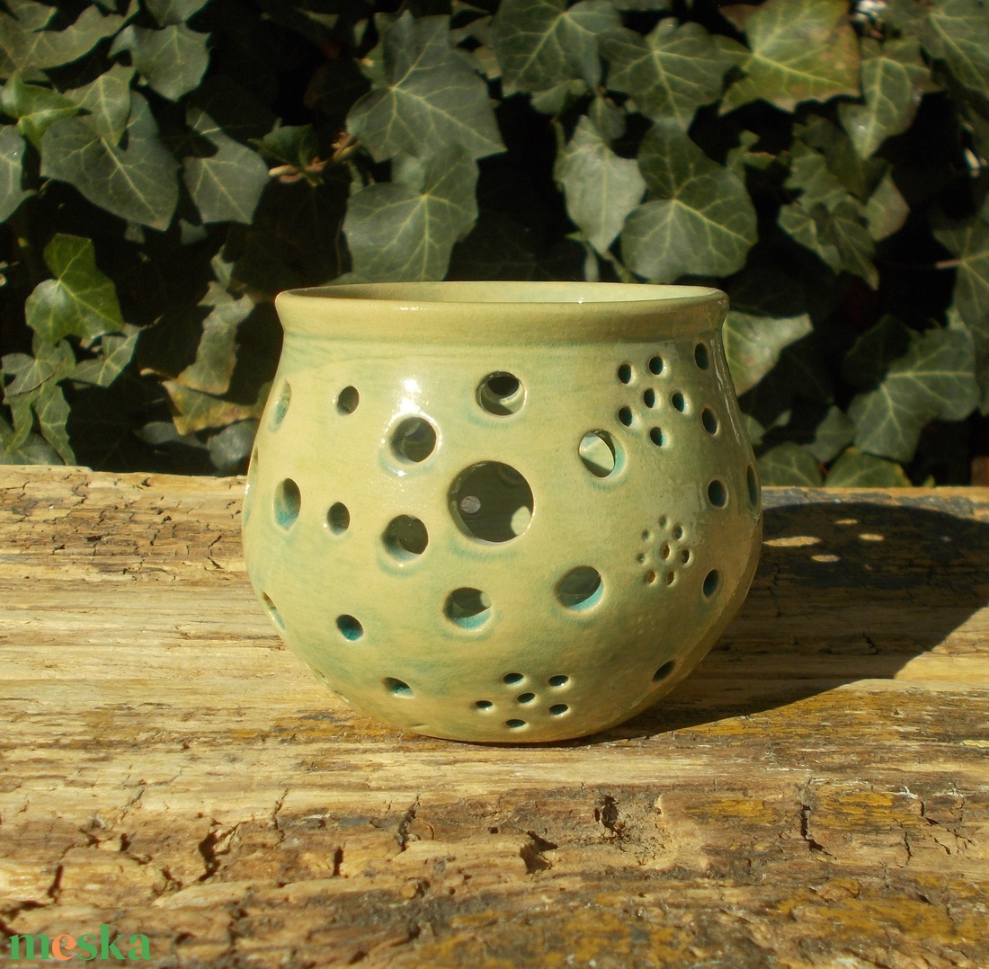 Türkiz színű  mécsestartó - otthon & életmód - gyertya, illat, aroma - mécses és mécsestartó - Meska.hu