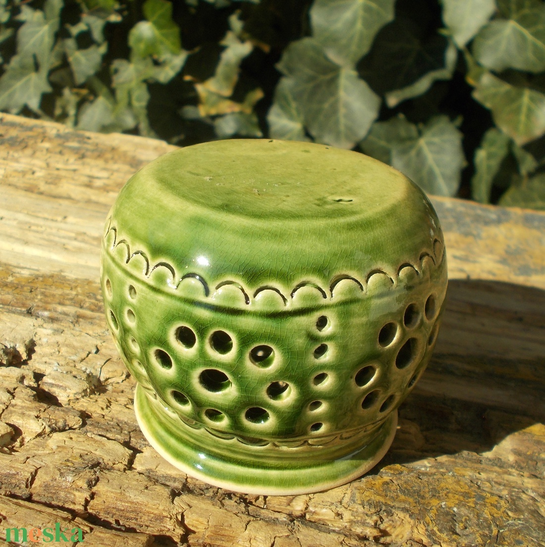 Zöld  színű  mécsestartó - otthon & életmód - gyertya, illat, aroma - mécses és mécsestartó - Meska.hu