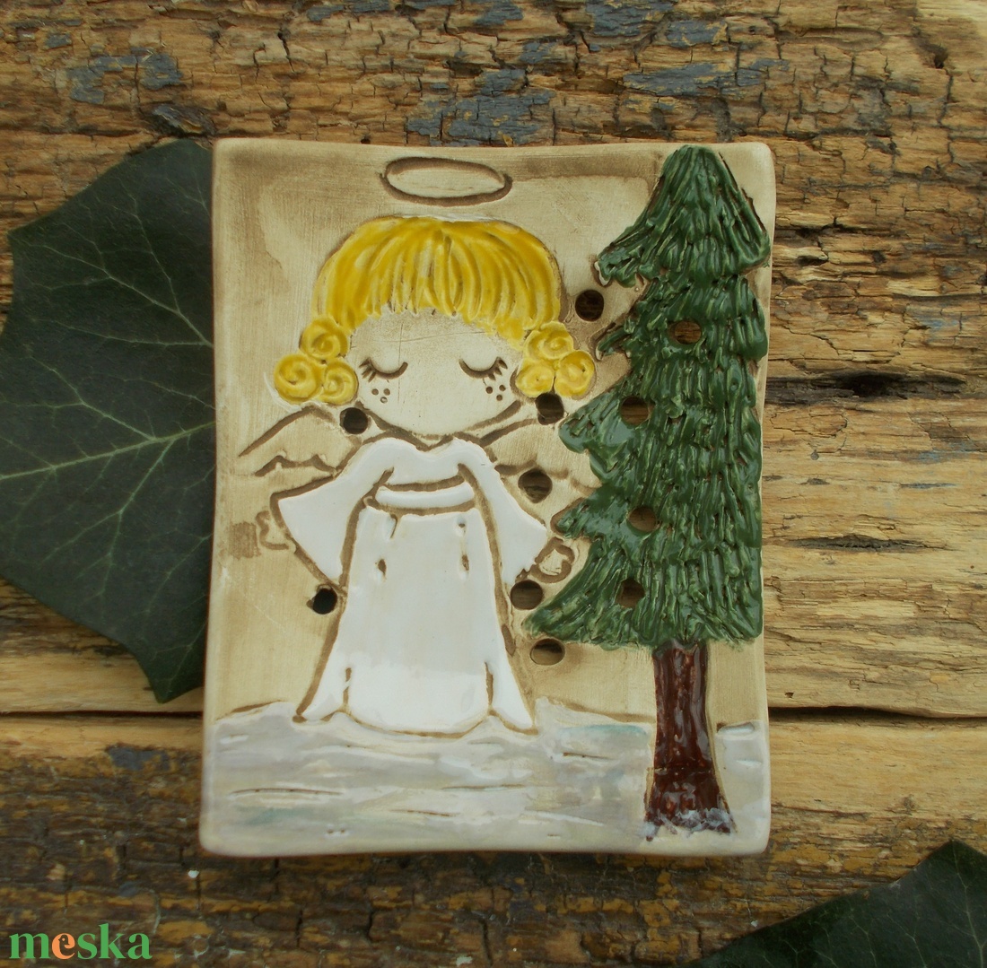 Angyalkás  szappantartó - otthon & életmód - fürdőszoba - szappantartó - Meska.hu