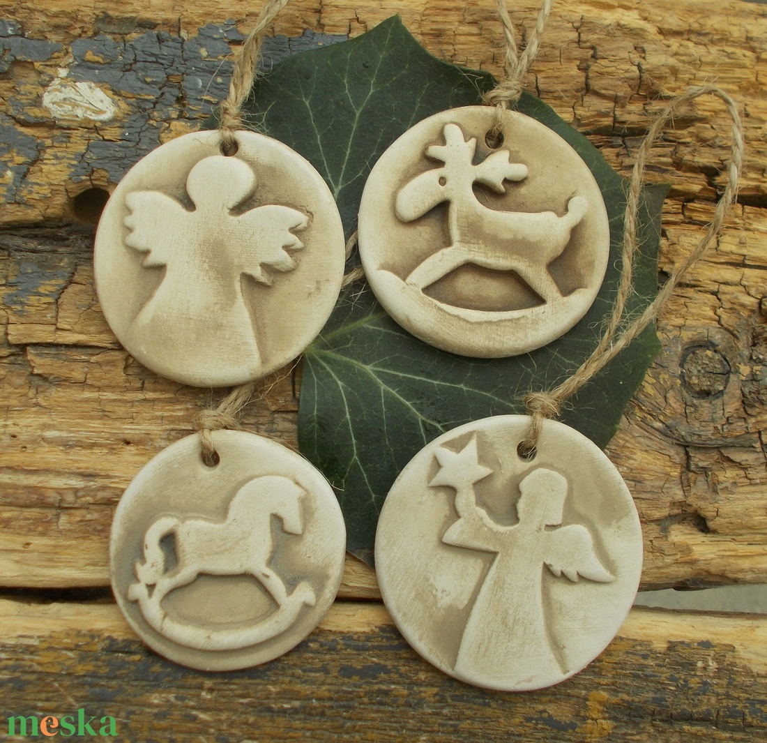 4 db Vintage karácsonyfadísz.  - karácsony - karácsonyi lakásdekoráció - karácsonyfadíszek - Meska.hu