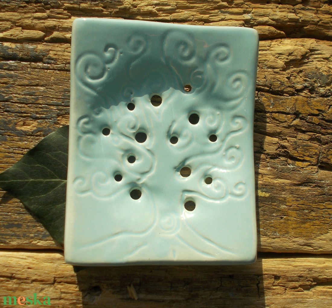 Életfa mintás  szappantartó - otthon & életmód - fürdőszoba - szappantartó - Meska.hu