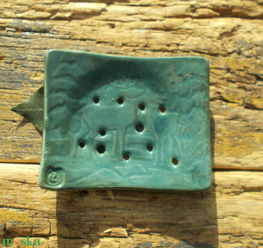 Szappantartó őzekkel - otthon & életmód - fürdőszoba - szappantartó - Meska.hu