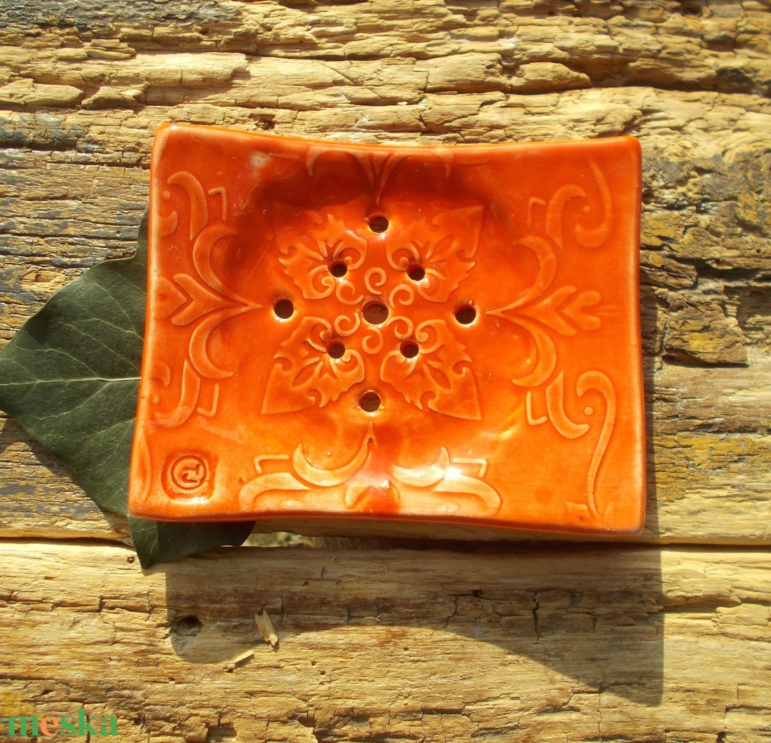 Piros szappantartó - otthon & életmód - fürdőszoba - szappantartó - Meska.hu