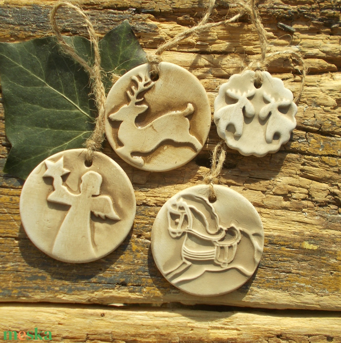 4 db Vintage karácsonyfadísz.  - karácsony - karácsonyi lakásdekoráció - karácsonyfadíszek - Meska.hu