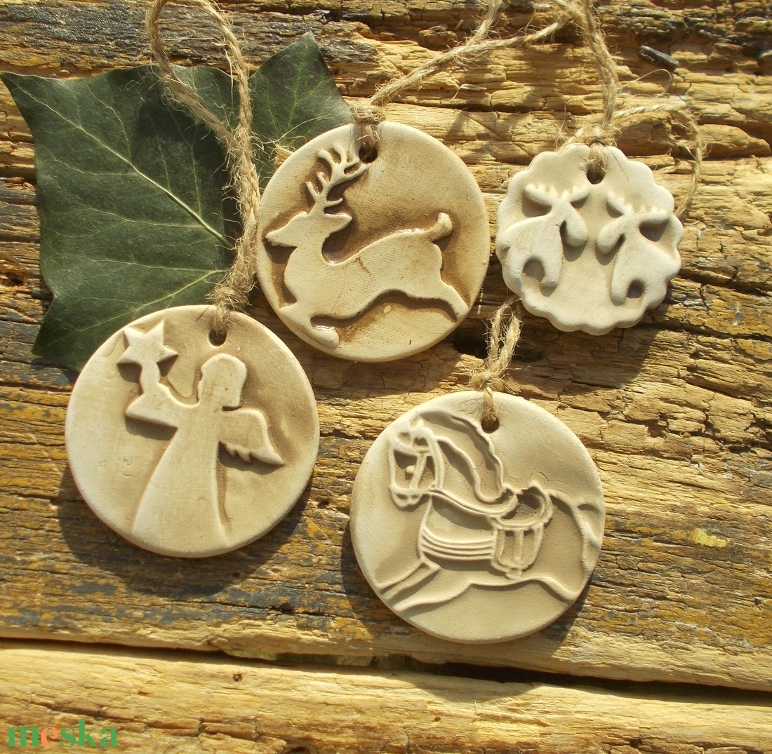 4 db Vintage karácsonyfadísz.  - karácsony - karácsonyi lakásdekoráció - karácsonyfadíszek - Meska.hu