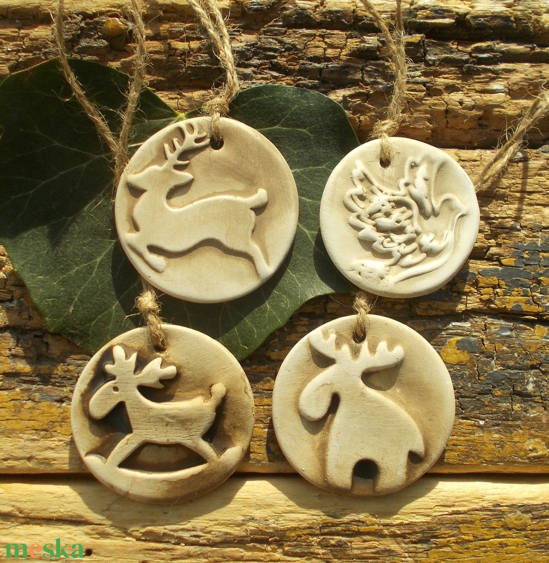 4 db Vintage karácsonyfadísz.  - karácsony - karácsonyi lakásdekoráció - karácsonyfadíszek - Meska.hu