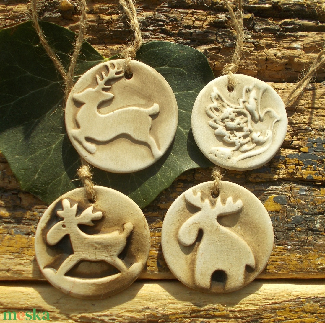 4 db Vintage karácsonyfadísz.  - karácsony - karácsonyi lakásdekoráció - karácsonyfadíszek - Meska.hu