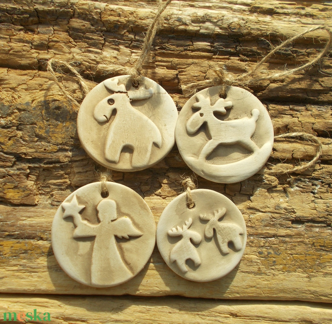 4 db Vintage karácsonyfadísz.  - karácsony - karácsonyi lakásdekoráció - karácsonyfadíszek - Meska.hu