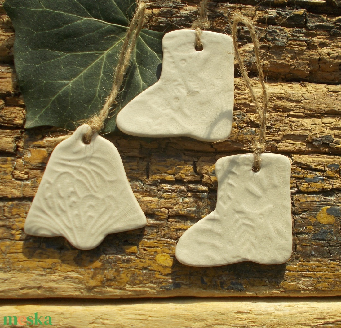 3 db mázas karácsonyfadísz  - karácsony - karácsonyi lakásdekoráció - karácsonyfadíszek - Meska.hu