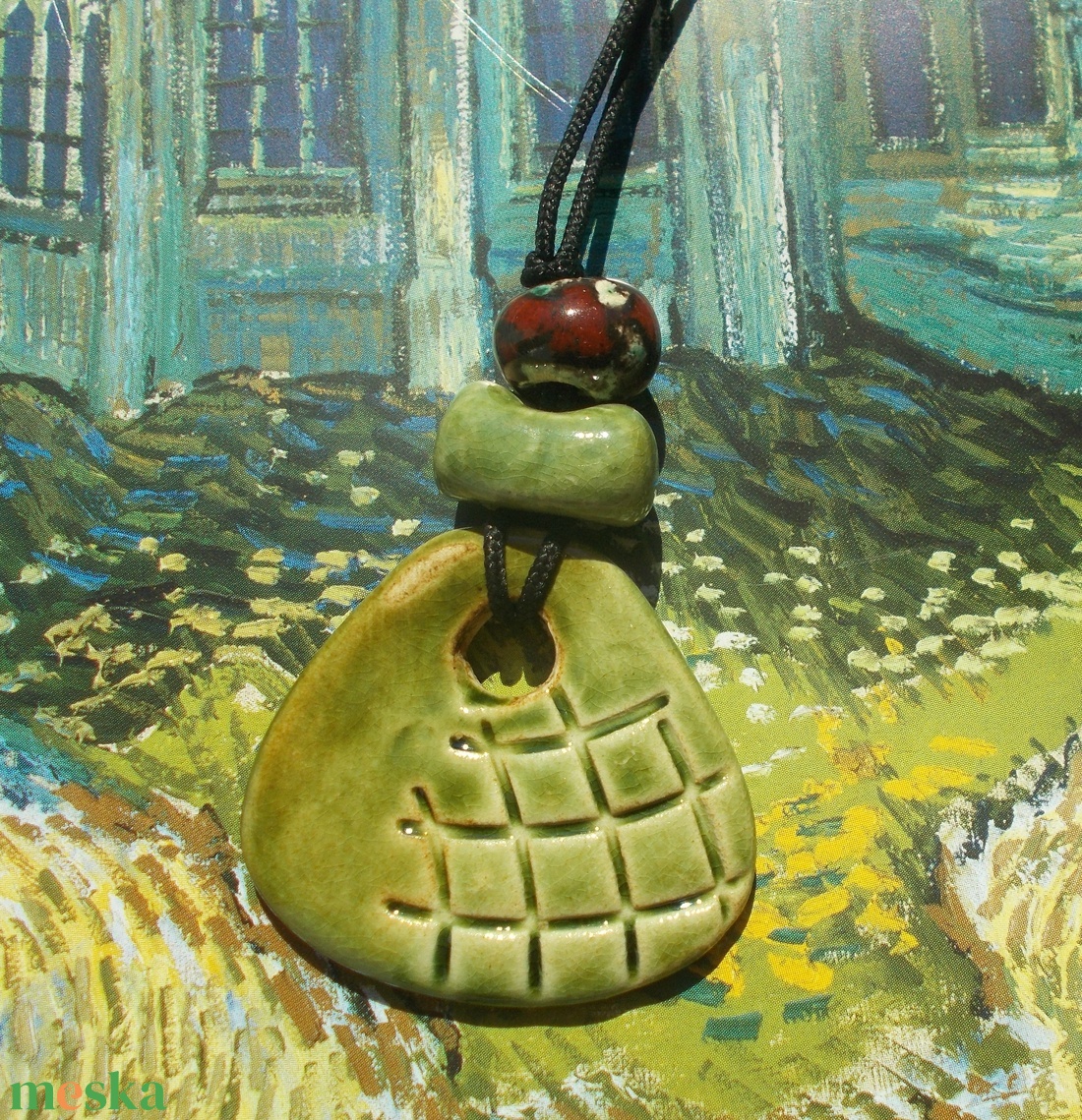 Zöld nyaklánc - ékszer - nyaklánc - medálos nyaklánc - Meska.hu