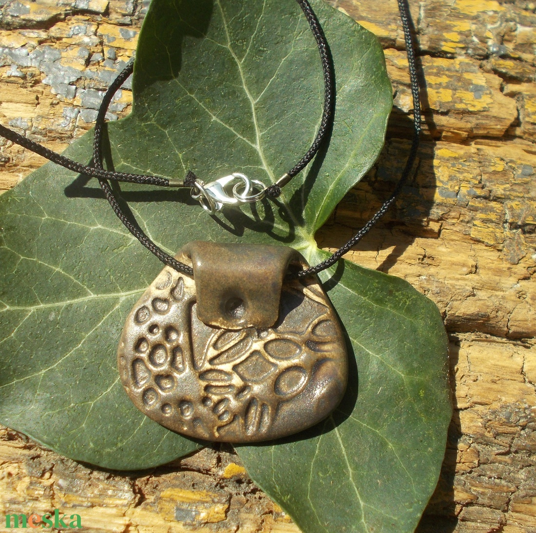 Barna nyaklánc - ékszer - nyaklánc - medálos nyaklánc - Meska.hu