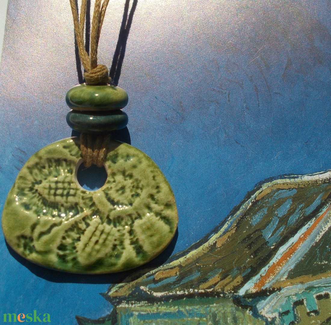 Zöld nyaklánc - ékszer - nyaklánc - medálos nyaklánc - Meska.hu