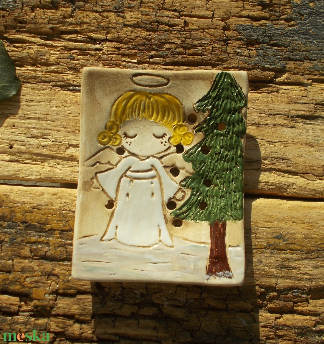 Angyalkás  szappantartó - otthon & életmód - fürdőszoba - szappantartó - Meska.hu