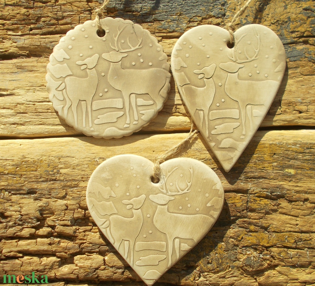 3 db Vintage akasztható dísz.  - karácsony - karácsonyi lakásdekoráció - karácsonyfadíszek - Meska.hu