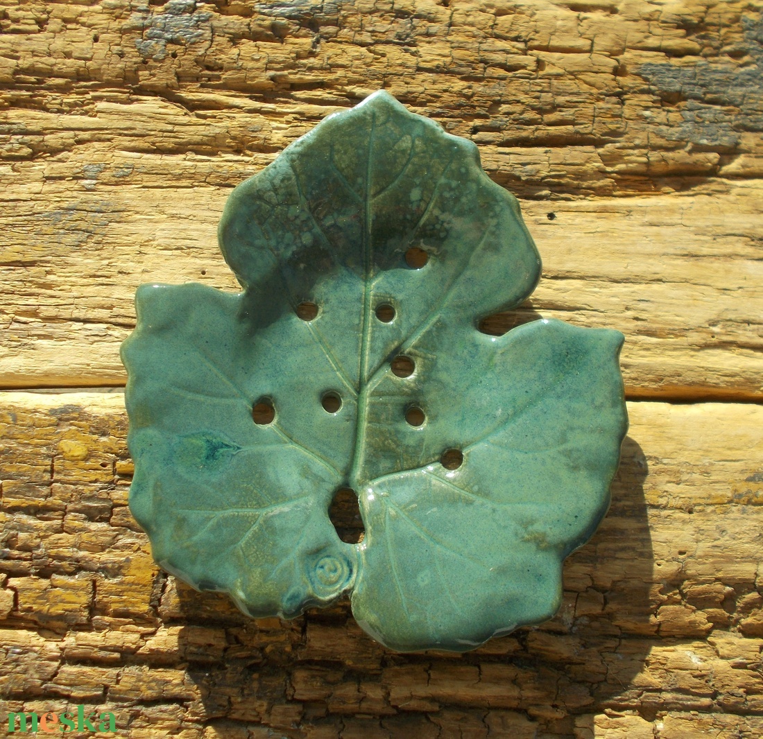 Szappantartó levél mintával. - otthon & életmód - fürdőszoba - szappantartó - Meska.hu