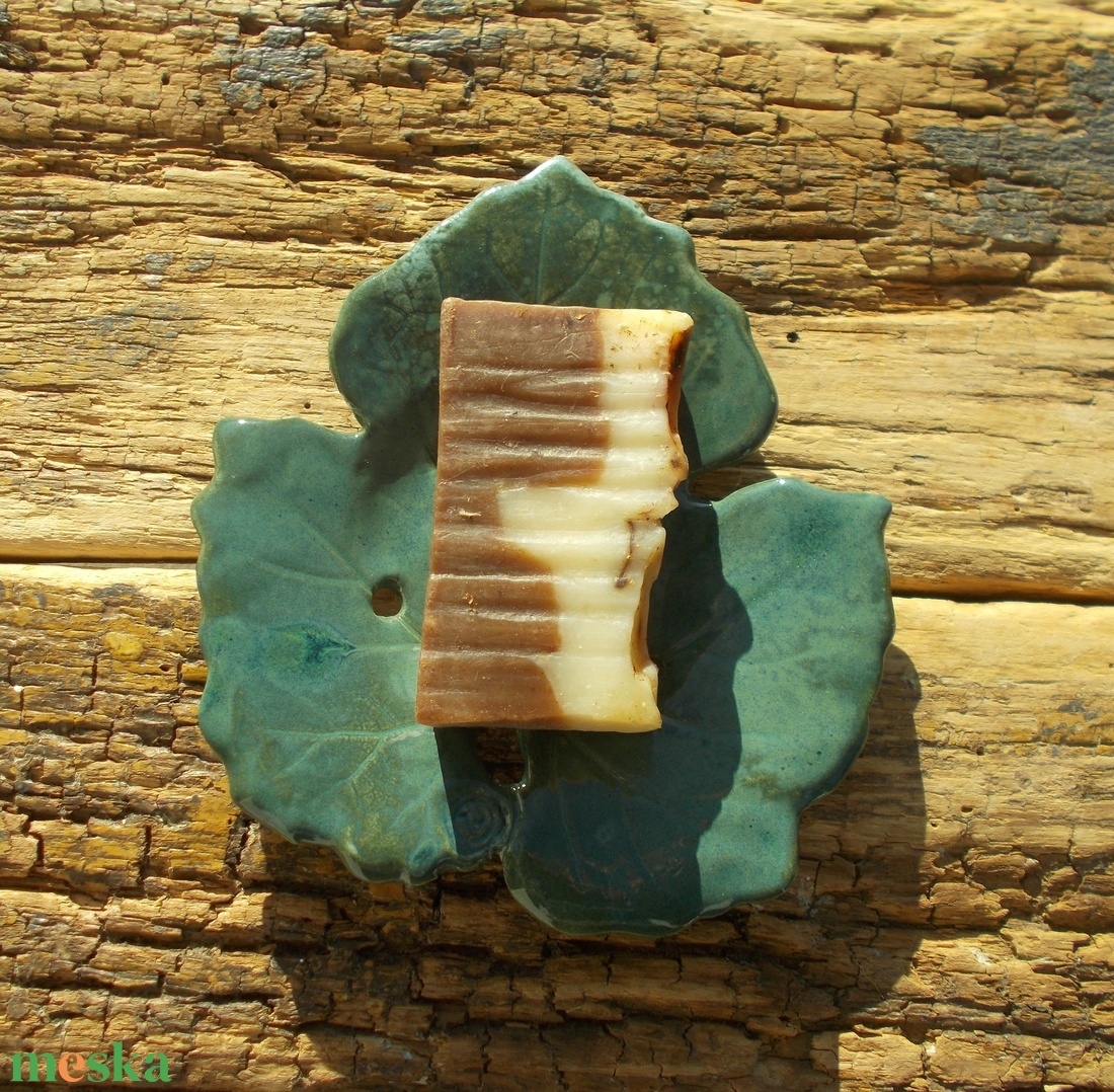 Szappantartó levél mintával. - otthon & életmód - fürdőszoba - szappantartó - Meska.hu