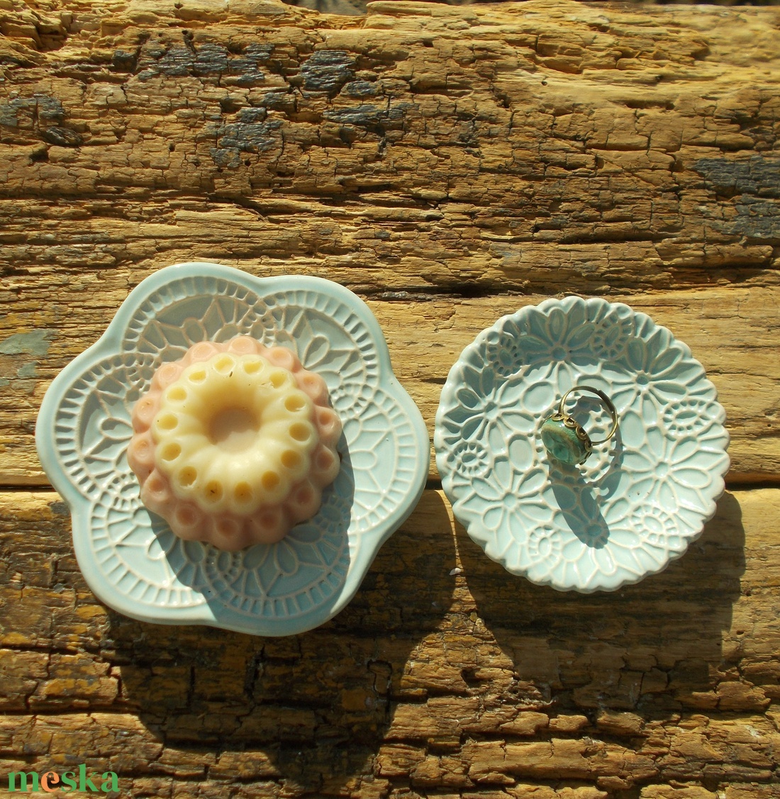 Tenxérnyi  szappantartó  + gyűrűtartó - otthon & életmód - fürdőszoba - szappantartó - Meska.hu