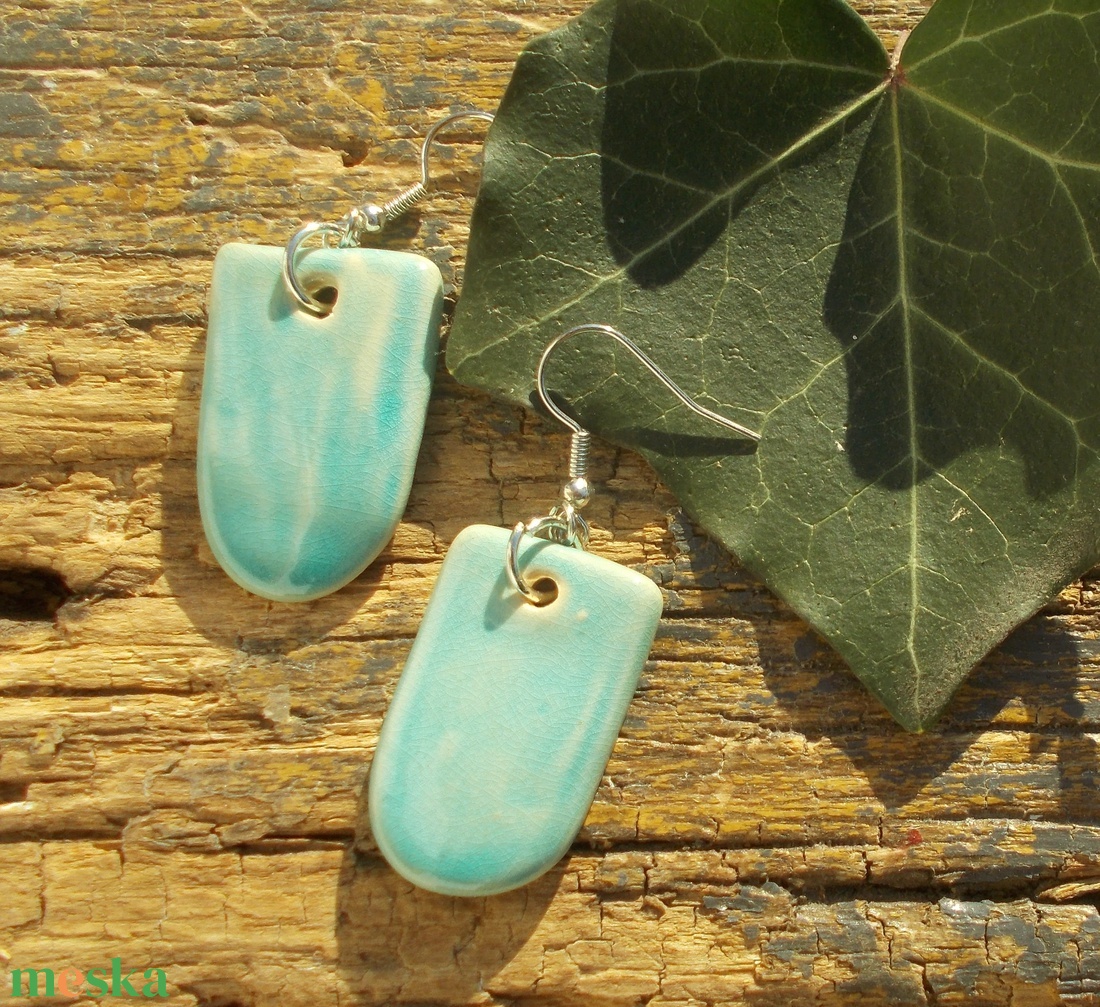 Antikolt türkiz fülbevaló - ékszer - fülbevaló - lógó fülbevaló - Meska.hu