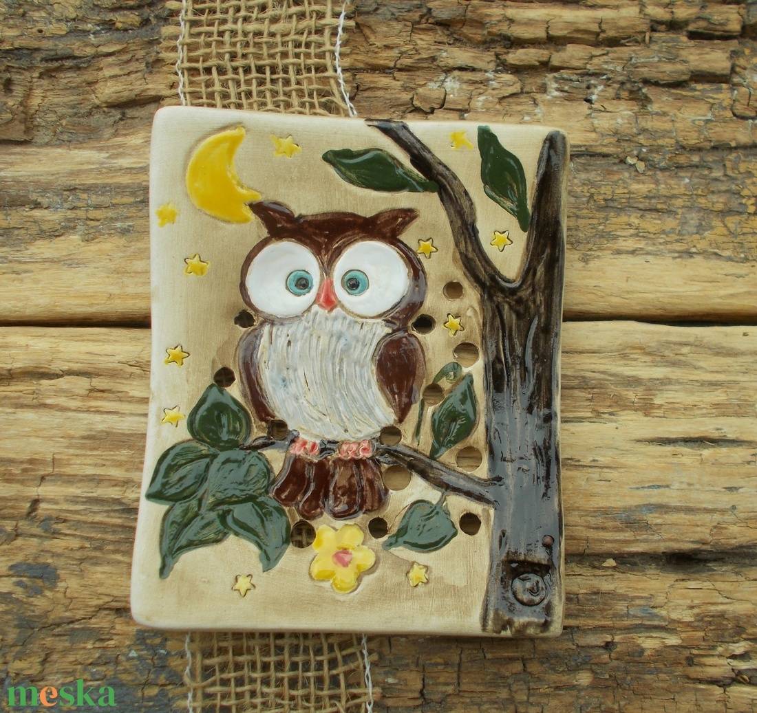 Baglyos szappantartó - otthon & életmód - fürdőszoba - szappantartó - Meska.hu