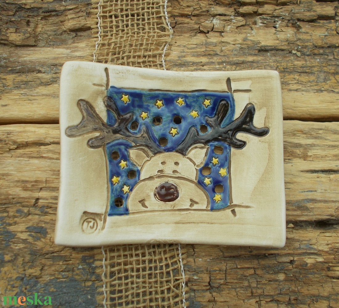 Szappantartó rénszarvassal - otthon & életmód - fürdőszoba - szappantartó - Meska.hu