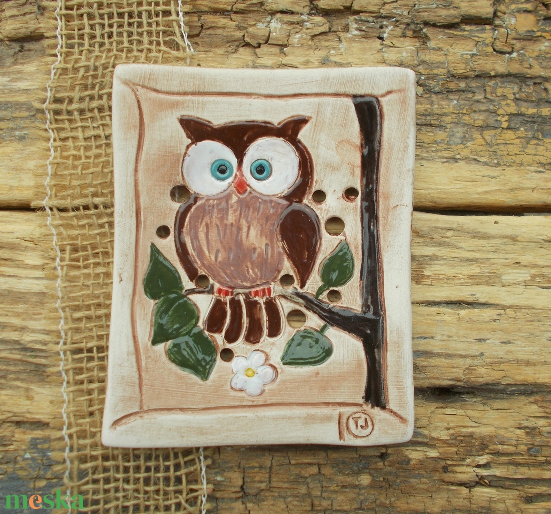 Baglyos szappantartó - otthon & életmód - fürdőszoba - szappantartó - Meska.hu