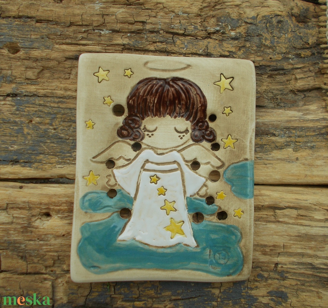 Angyalkás  szappantartó - otthon & életmód - fürdőszoba - szappantartó - Meska.hu