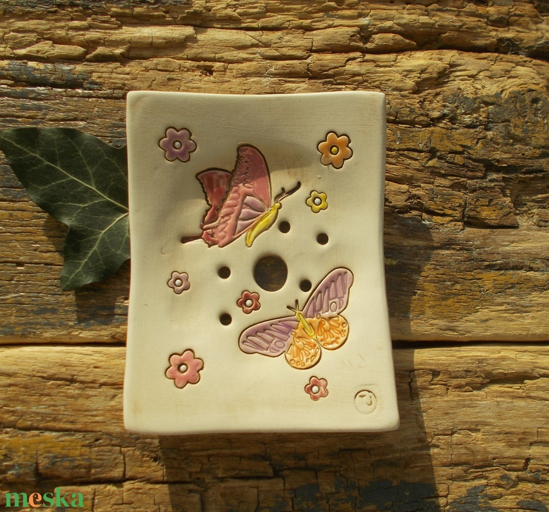 Pillangós szappantartó - otthon & életmód - fürdőszoba - szappantartó - Meska.hu