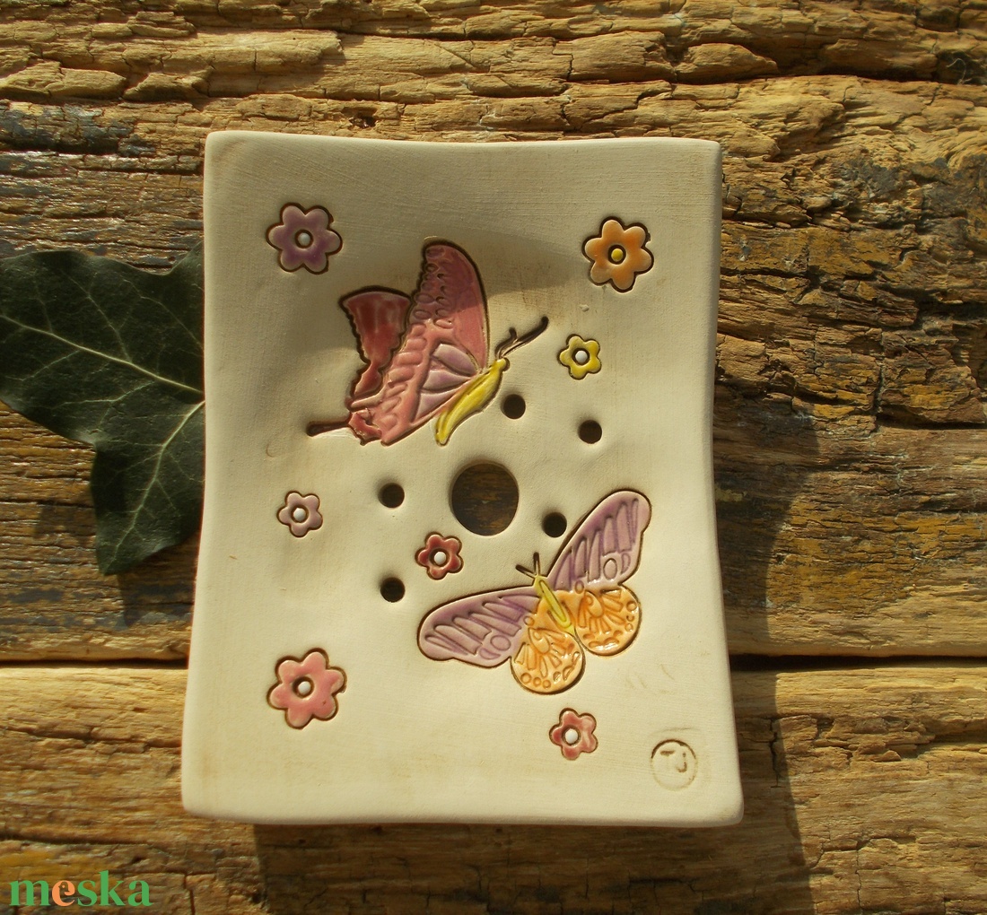 Pillangós szappantartó - otthon & életmód - fürdőszoba - szappantartó - Meska.hu