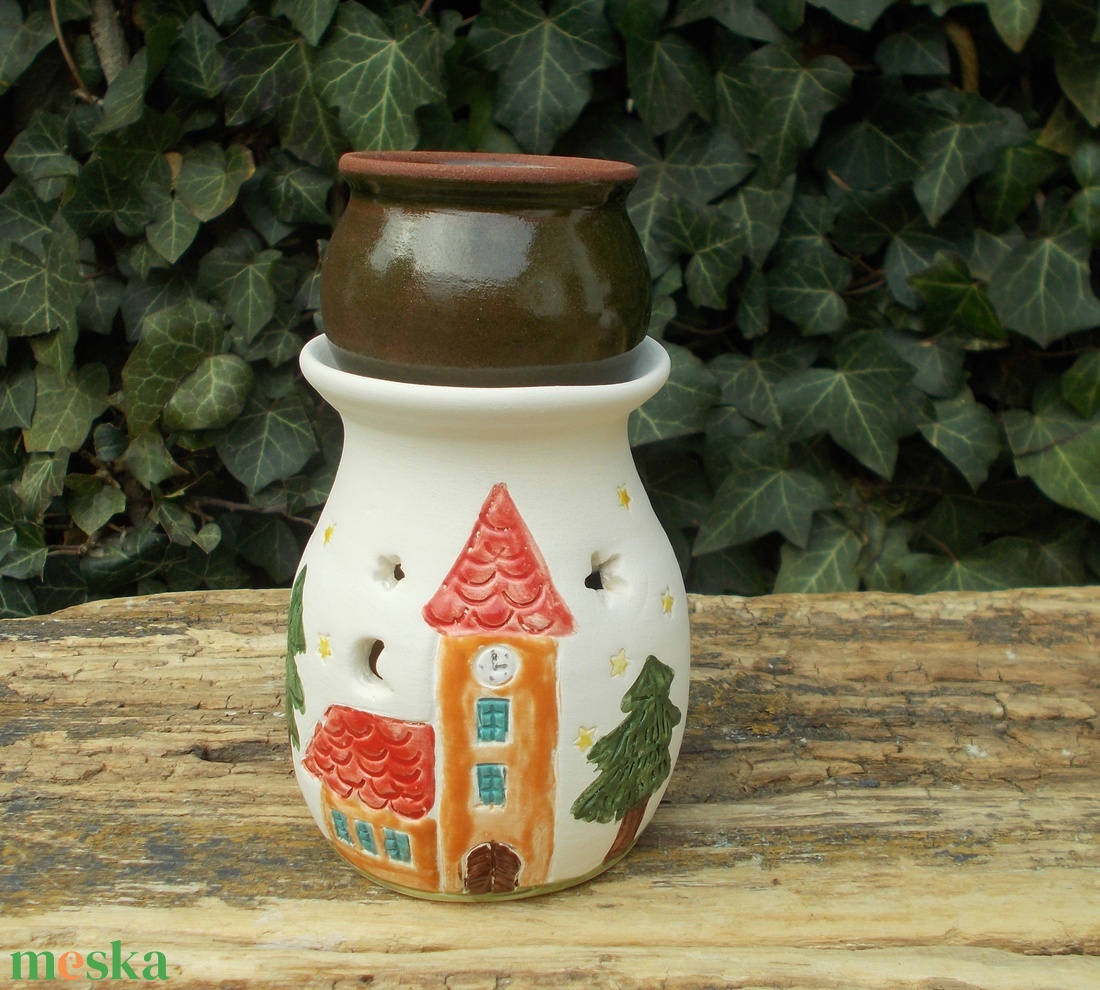 Párologtató templommal - otthon & életmód - gyertya, illat, aroma - mécses és mécsestartó - Meska.hu