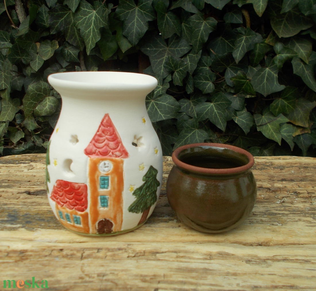 Párologtató templommal - otthon & életmód - gyertya, illat, aroma - mécses és mécsestartó - Meska.hu