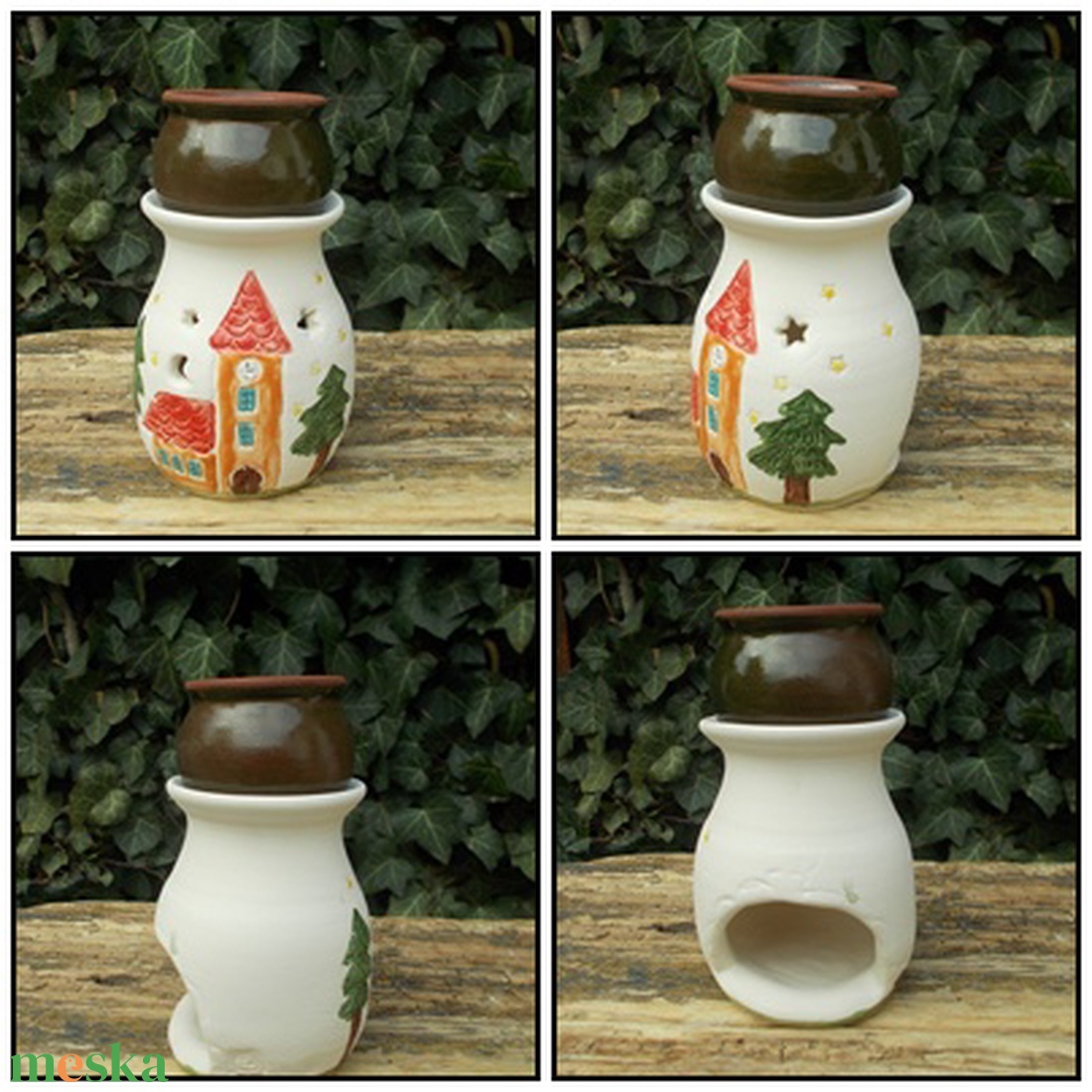 Párologtató templommal - otthon & életmód - gyertya, illat, aroma - mécses és mécsestartó - Meska.hu