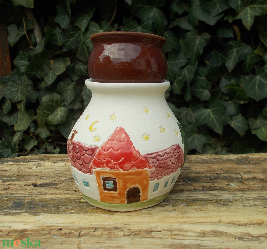 Párologtató apró házakkal - otthon & életmód - gyertya, illat, aroma - mécses és mécsestartó - Meska.hu