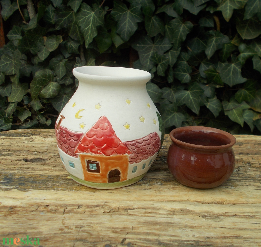 Párologtató apró házakkal - otthon & életmód - gyertya, illat, aroma - mécses és mécsestartó - Meska.hu
