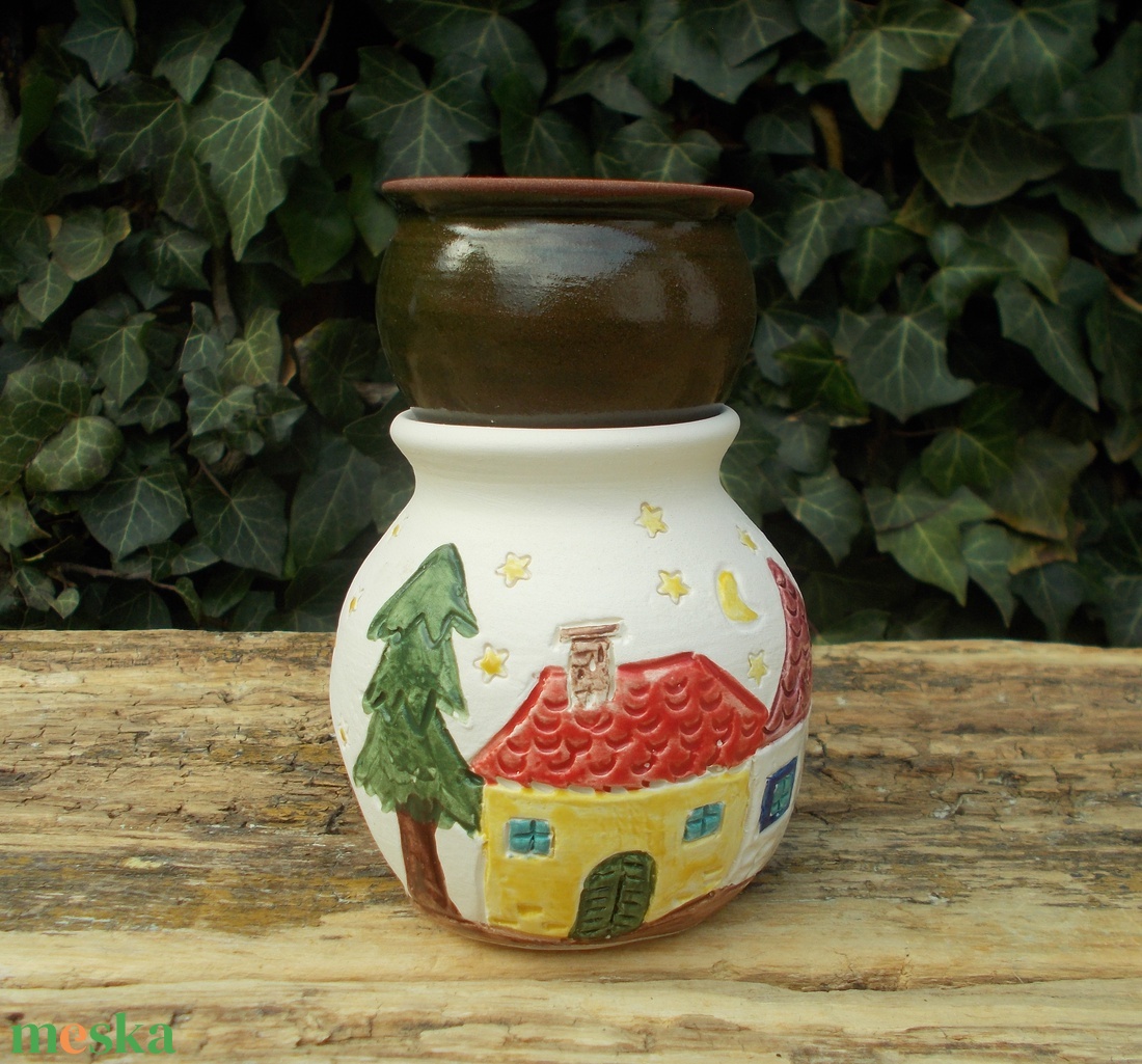 Párologtató apró házakkal - otthon & életmód - gyertya, illat, aroma - mécses és mécsestartó - Meska.hu