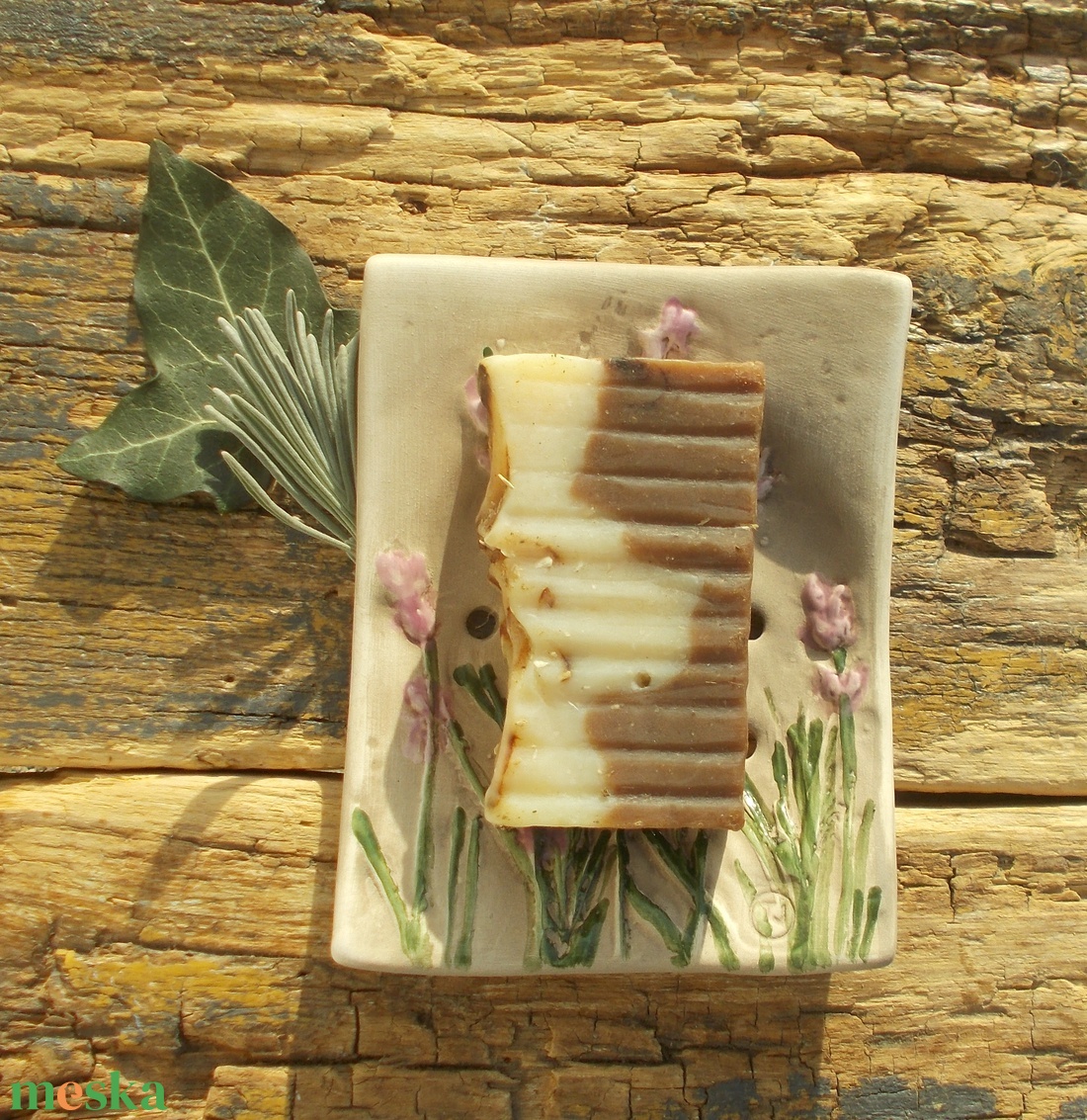  Levendulás szappantartó - otthon & életmód - fürdőszoba - szappantartó - Meska.hu