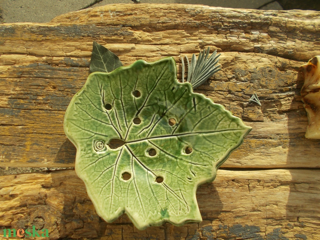 Szappantartó levél mintával. - otthon & életmód - fürdőszoba - szappantartó - Meska.hu
