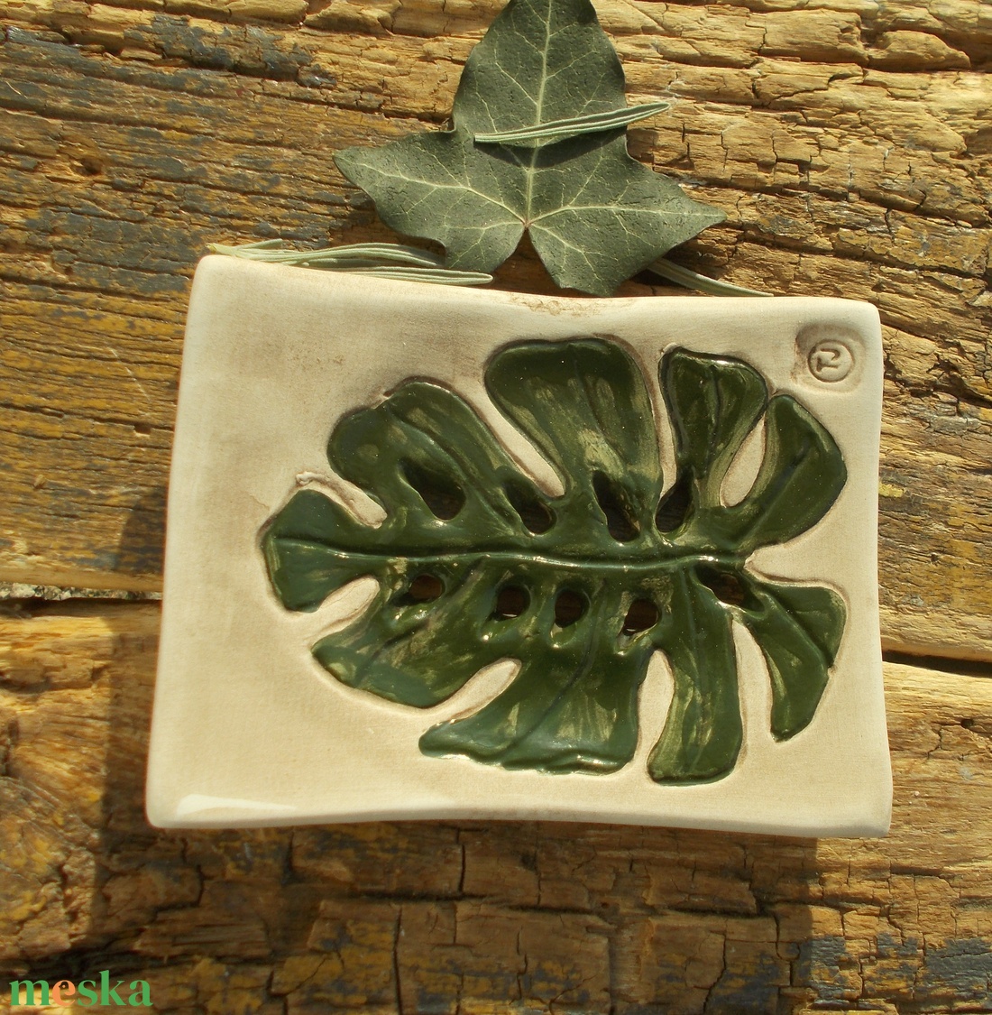 Levél mintás szappantartó - otthon & életmód - fürdőszoba - szappantartó - Meska.hu