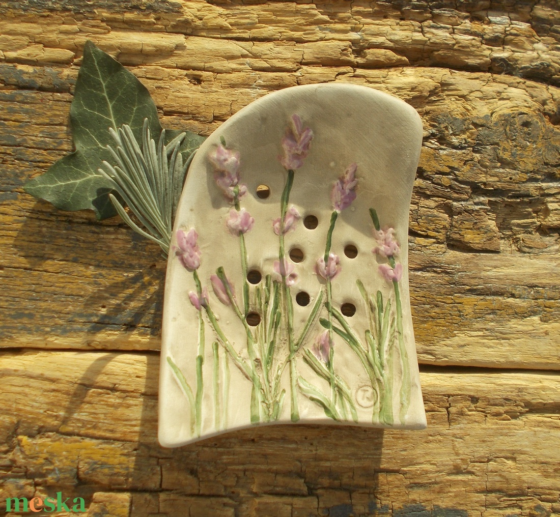  Levendulás szappantartó - otthon & életmód - fürdőszoba - szappantartó - Meska.hu