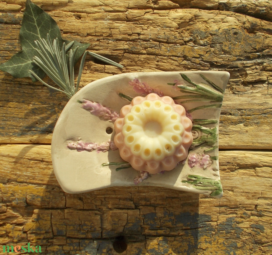  Levendulás szappantartó - otthon & életmód - fürdőszoba - szappantartó - Meska.hu