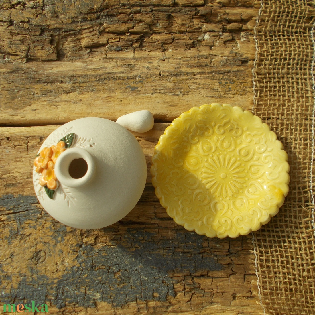 Virágos párologtató szett. - otthon & életmód - gyertya, illat, aroma - párologtató - Meska.hu