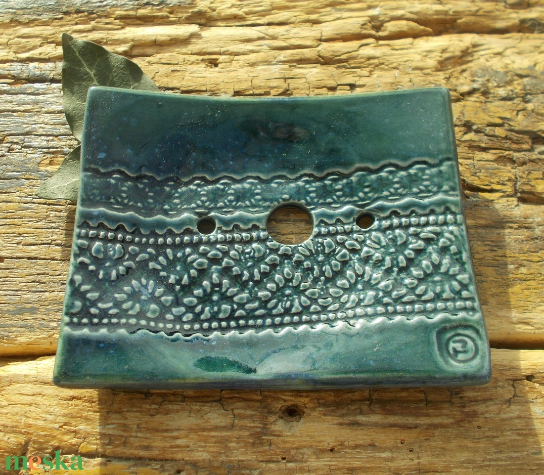 Kék szappantartó - otthon & életmód - fürdőszoba - szappantartó - Meska.hu