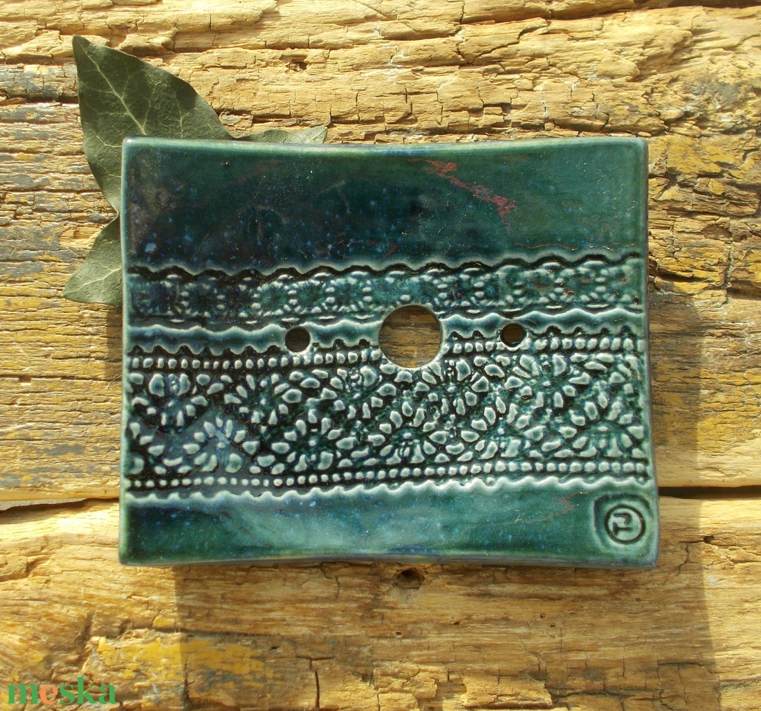 Kék szappantartó - otthon & életmód - fürdőszoba - szappantartó - Meska.hu