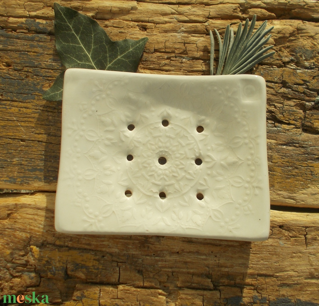 Fehér szappantartó - otthon & életmód - fürdőszoba - szappantartó - Meska.hu